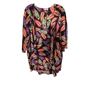Lularoe Kimono  with Feather Design Size Med